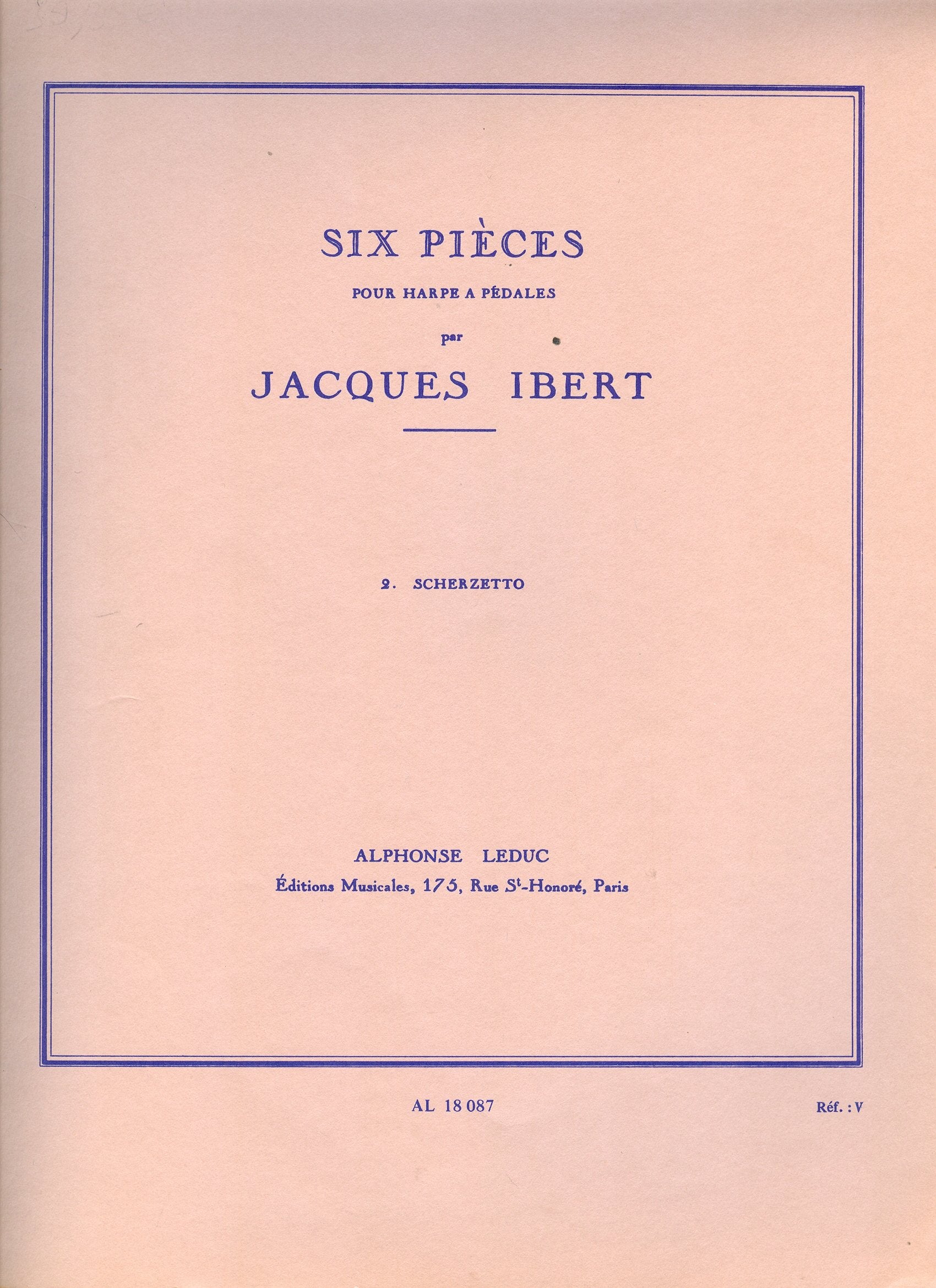 6 PIECES N02:SCHERZETTO/HARPE A PEDALES book