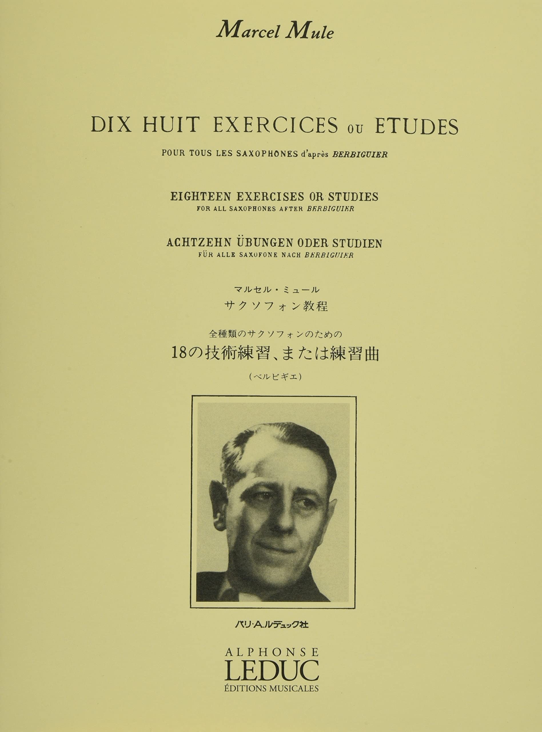 18 exercices ou études d'après Berbiguier. Saxophon. book