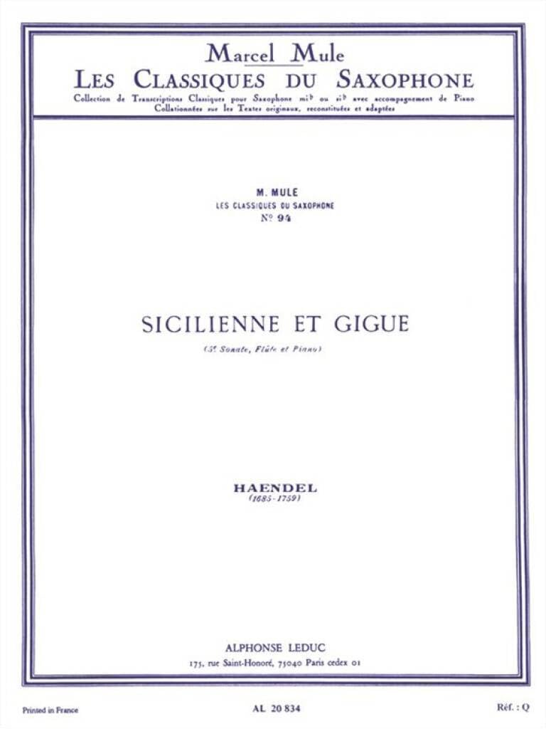 CLASSIQUE SAXOPHONE MIB N0094 SONATE N05 (FLUTE):SICILIENNE GIGUE book
