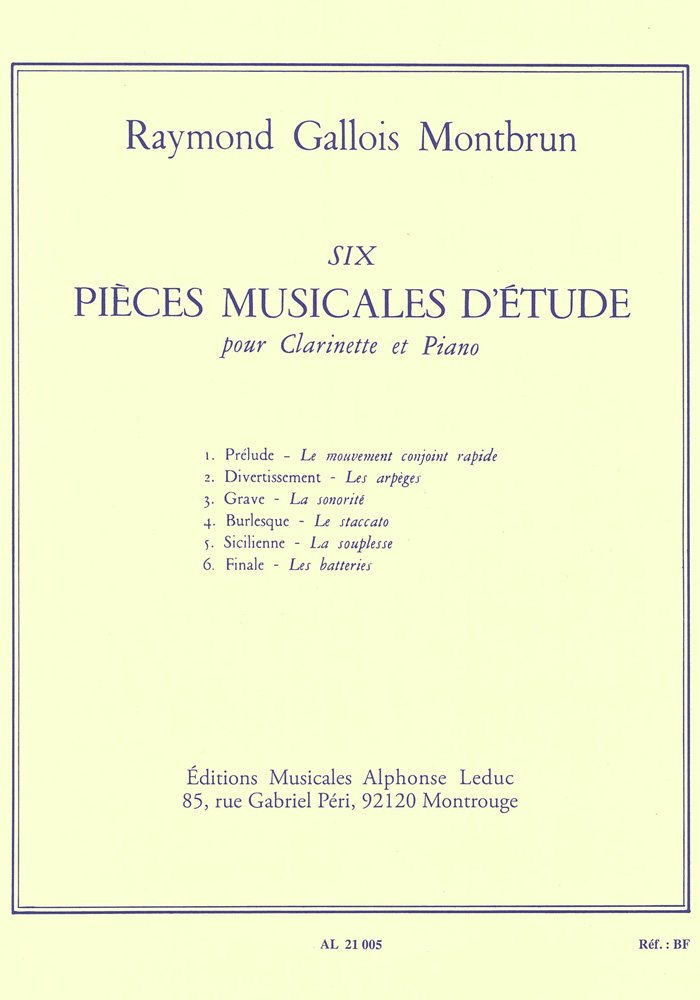 6 PIECES MUSICALES D'ETUDE CLARINETTE ET PIANO book