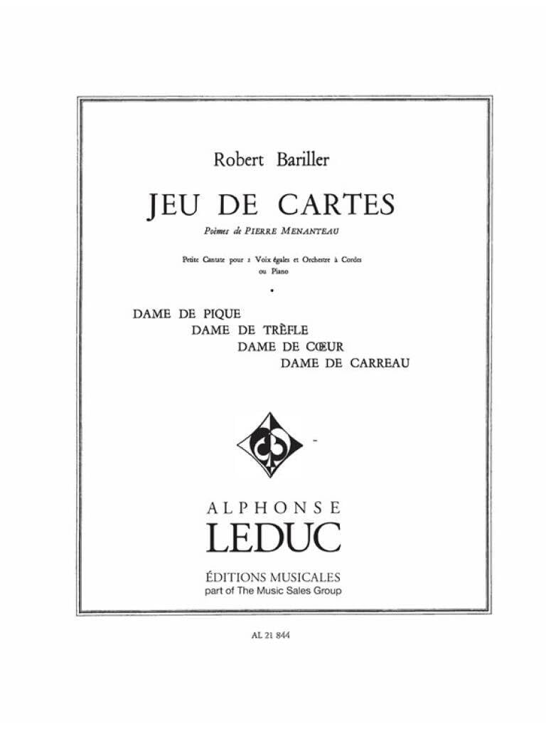 Bariller jeux de cartes 2 equal voices & piano book book
