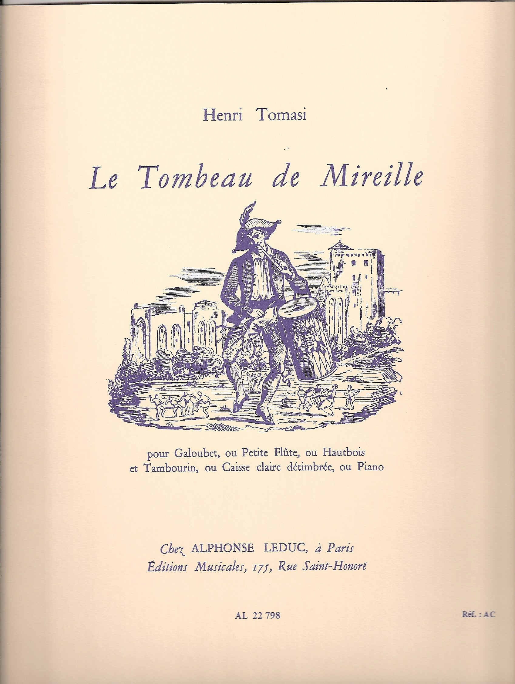 TOMBEAU DE MIREILLE GALOUBET(OU PTE FL.OU HTBOIS)ET PTE PERC.(OU PNO) Arts & Music
