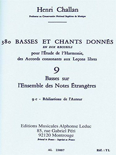 380 BASSES ET CHANTS DONNES VOL.09:BASSES SUR NOTES ETRANG.9C REALISATION AUT. book