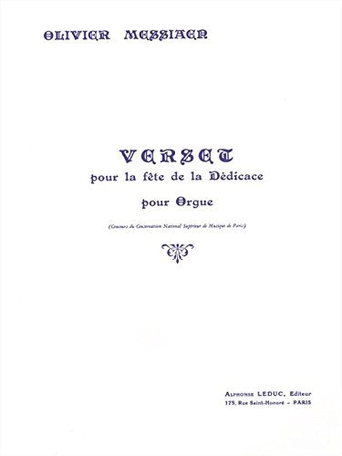 VERSET POUR LA FETE DE LA DEDICACE ORGUE Books
