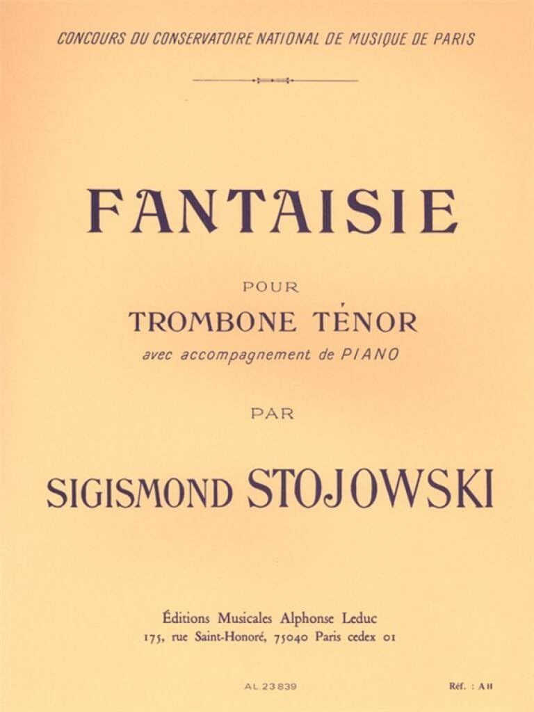 Sigismond Stojowski: Fantasy, Op. 38 (Bass Trombone and Piano) book