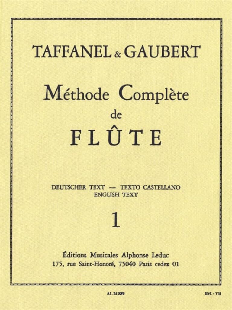 METHODE DE FLUTE VOLUME 1 (FRANCAIS/ANGLAIS/ALLEMAND/ESPAGNOL) Sheet Music