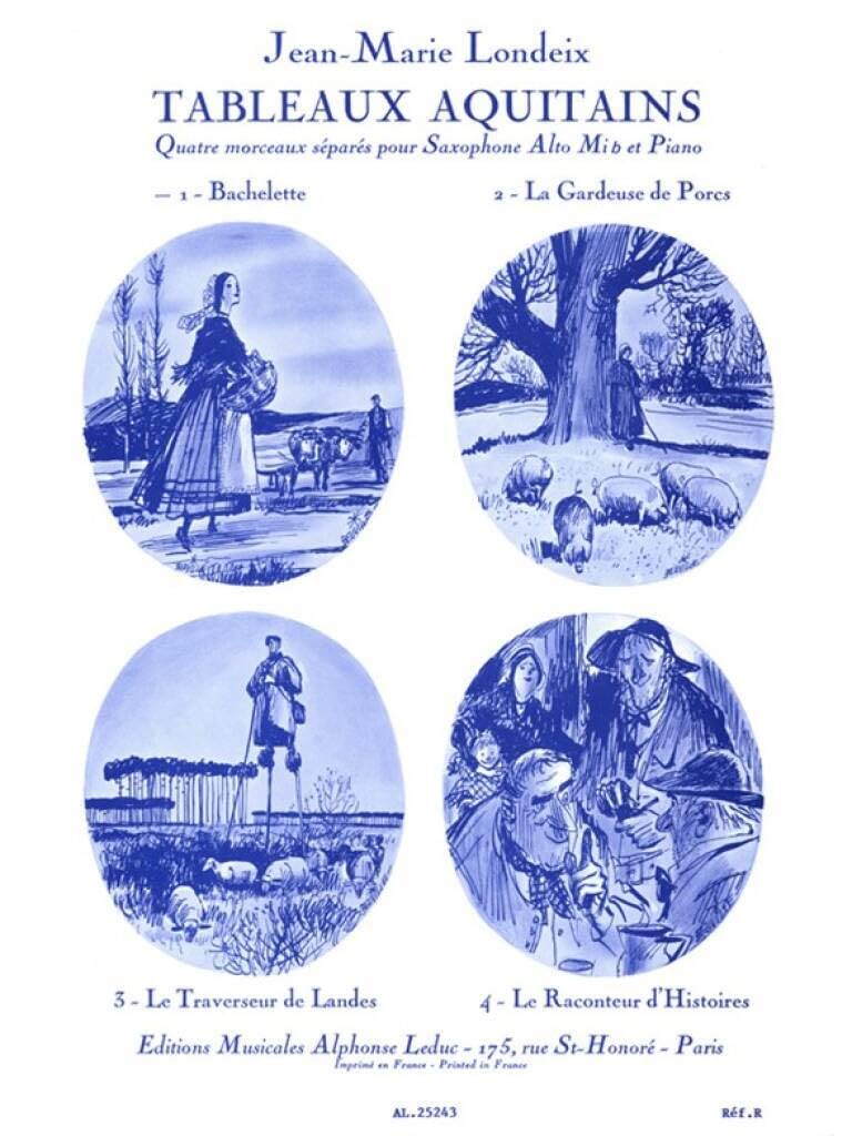 TABLEAUX AQUITAINS N01:BACHELETTE SAXOPHONE MIB ET PIANO Arts & Music