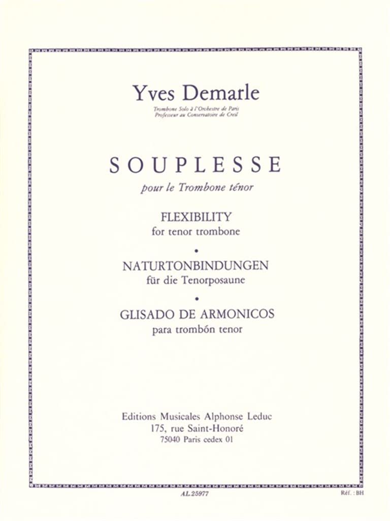 YVES DEMARLE - SOUPLESSE, POUR LE TROMBONE TENOR Sheet Music