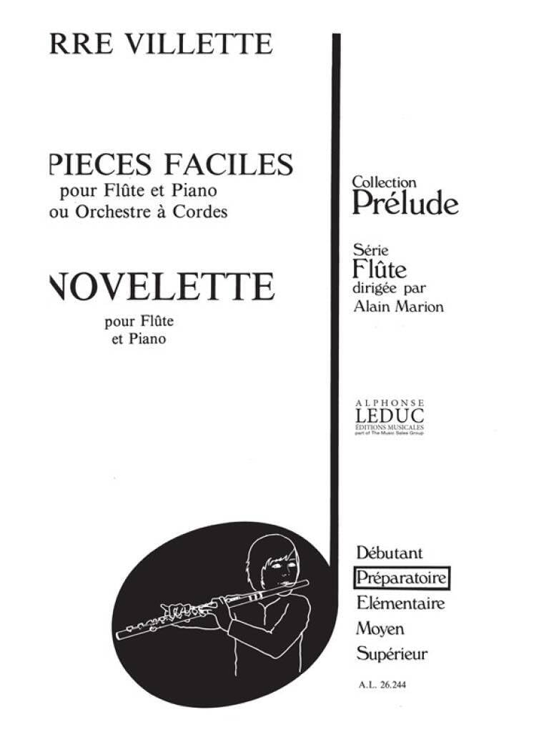 Pierre villette: 6 pieces faciles no.3, op.49: novelette (flute & piano) book