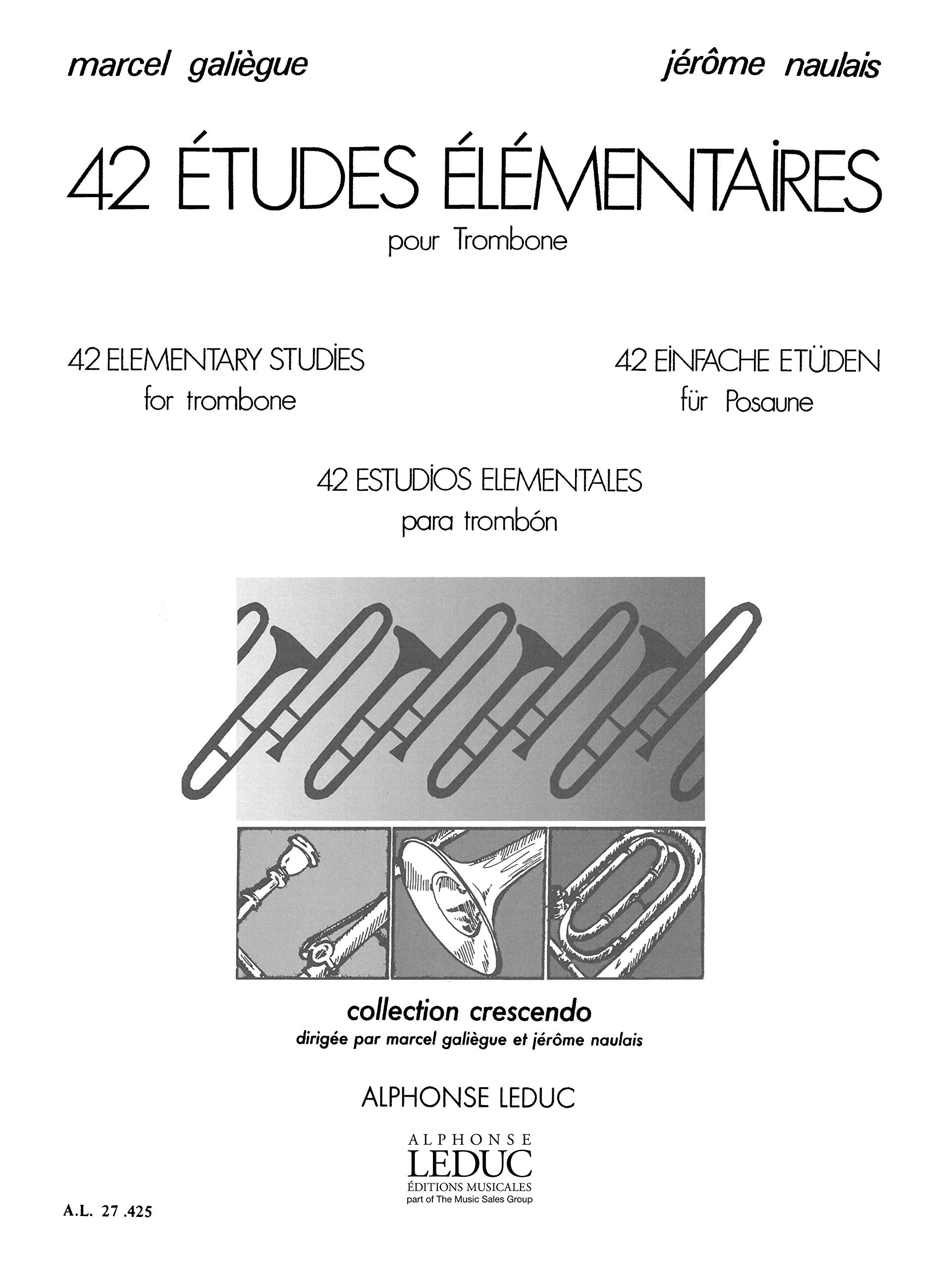 Marcel & jerome galiegue m.& naulais j.: 42 etudes elementaires (trombone solo) book