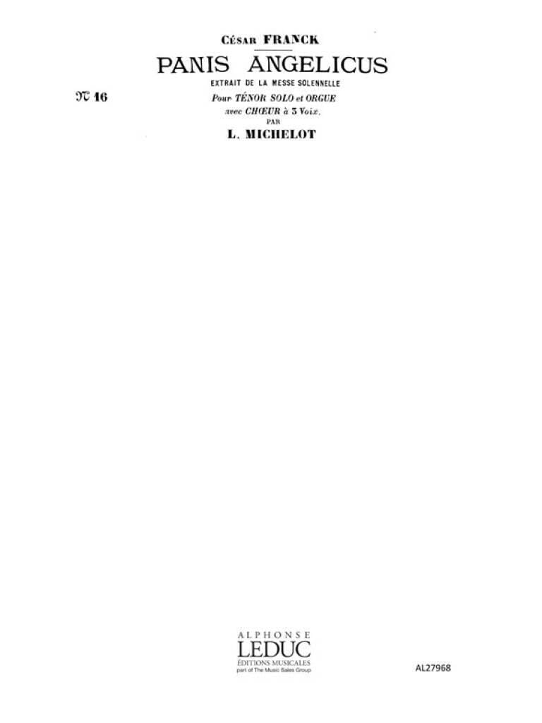 PANIS ANGELICUS/N016CHANT(LA)/AVEC ACCOMPAGNEMENT CHOEUR A 3 VOIX book