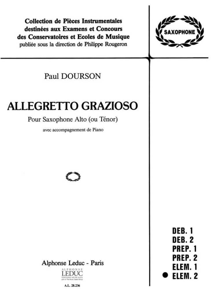 Paul dourson: allegretto grazioso (saxophone-alto & piano) book
