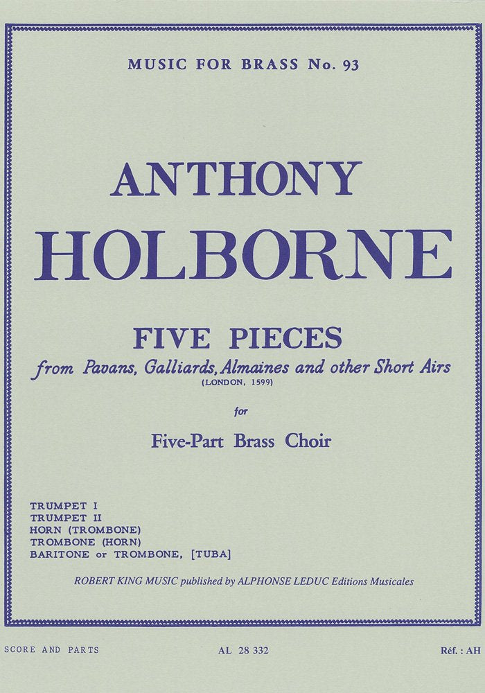5 PIECES BRASS QUINTET/SCORE AND PARTS(PTION/PTIES)MFB093 book