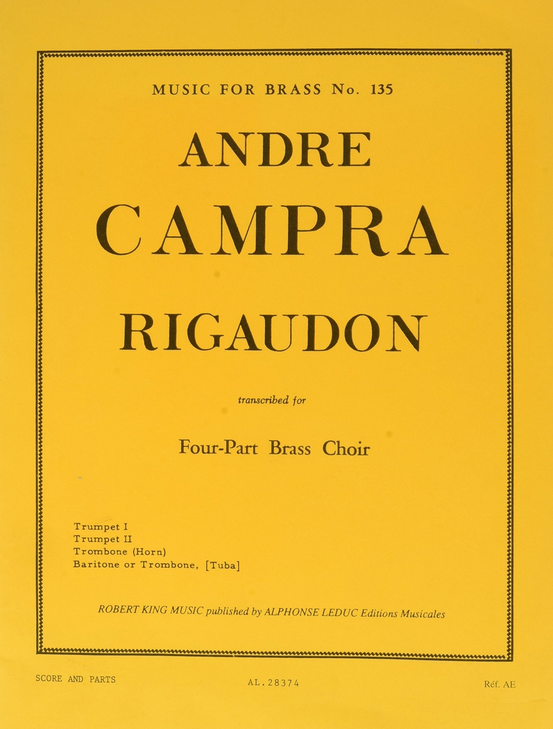 RIGAUDON BRASS QUARTET/SCORE AND PARTS(PTION/PTIES)MFB135 book
