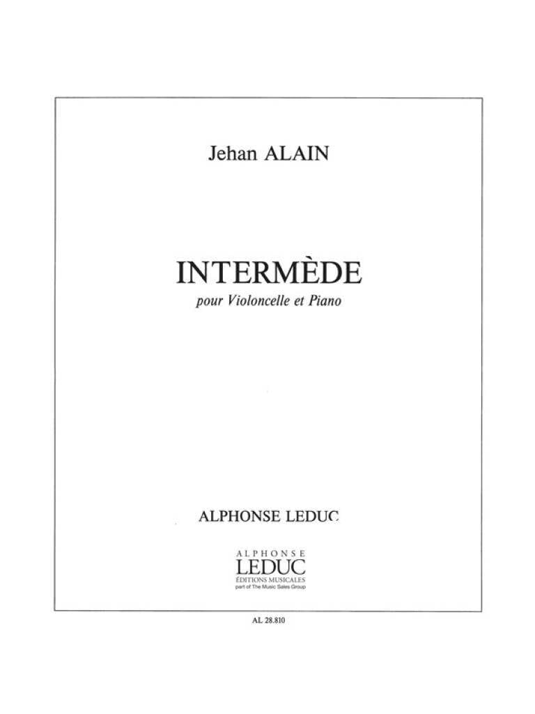 ALAIN JEHAN INTERMEDE CELLO & PIANO BOOK Arts & Music