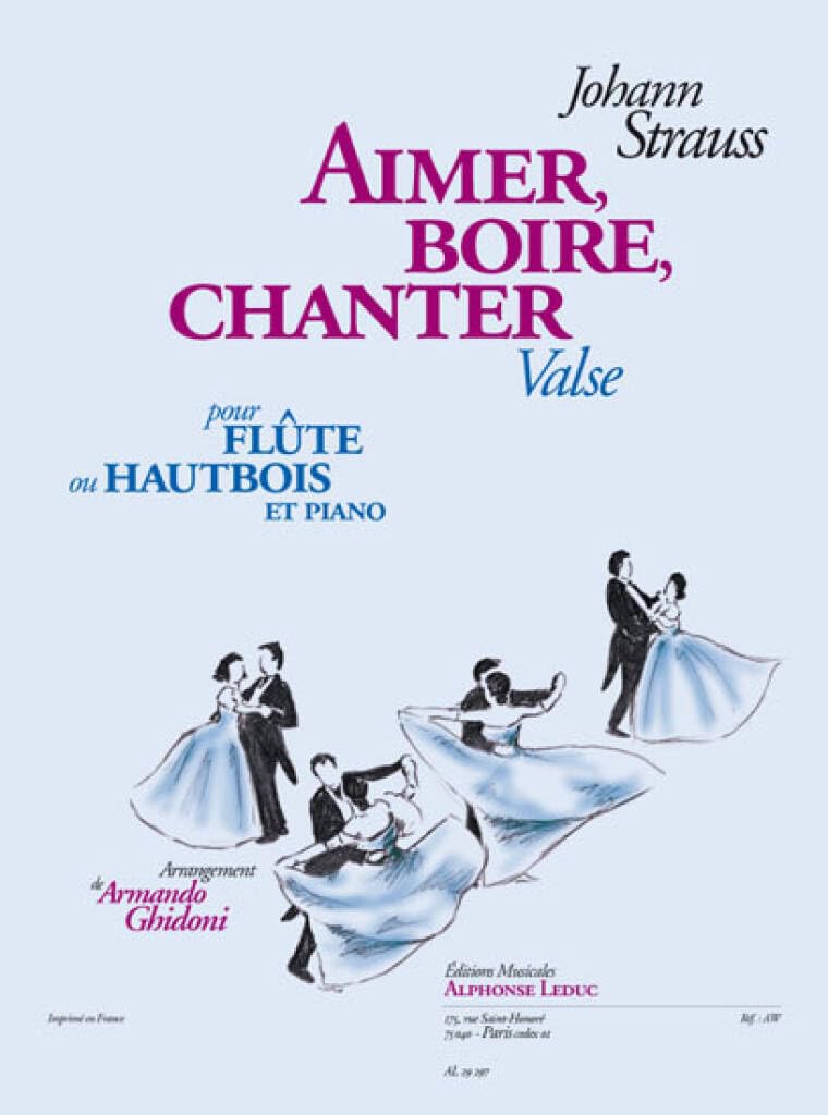 Johann strauss: aimer, boire, chanter (flute/piano) book