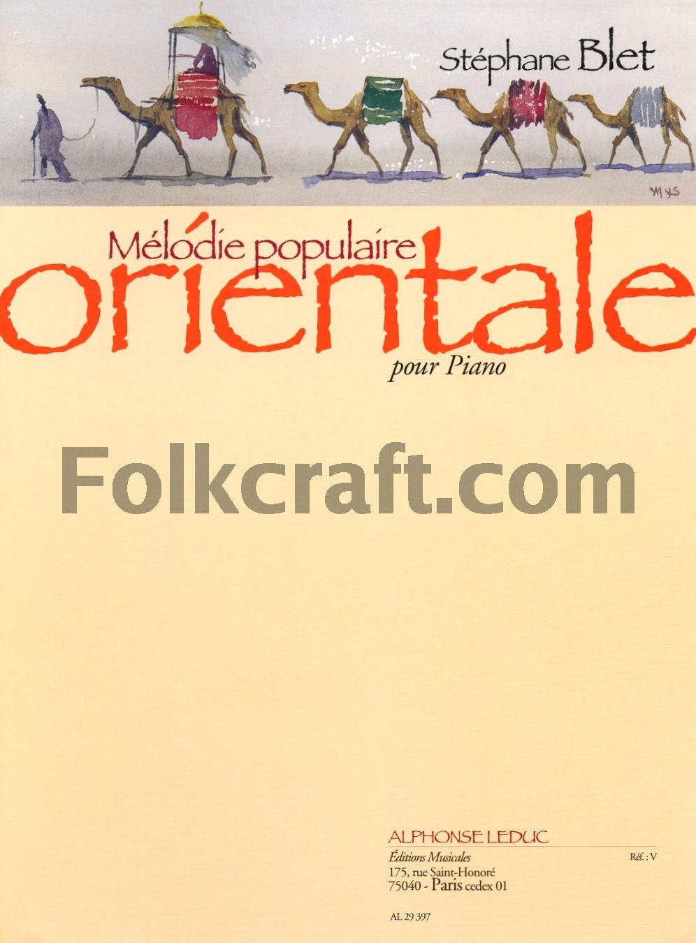Blet: melodie populaire orientale pour piano piano book