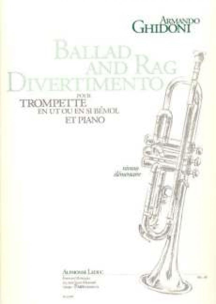 Armando ghidoni: ballad and rag divertimento (trumpet/piano) book
