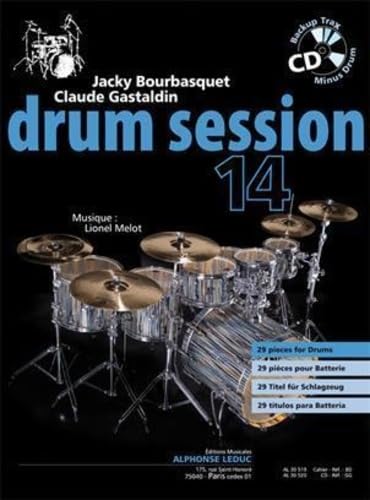 BOURBASQUET: DRUM SESSION 14 29 PIECES POUR BATTERIE (LIVRE + CD) - LE LIVRE Sheet Music