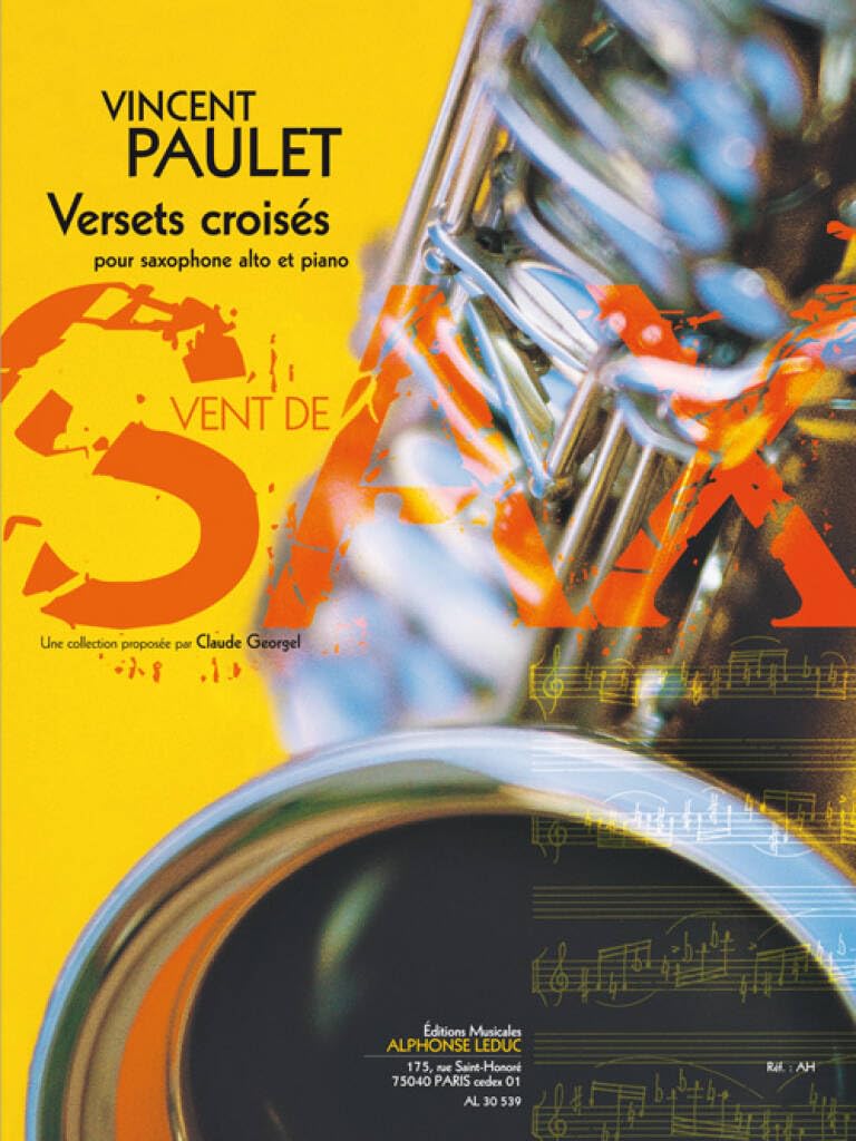 Paulet: versets croises (3') (3e) (collection vent de sax) pour saxophone alto et piano book