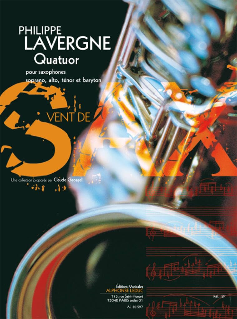 Lavergne: quatuor (11') (9e) (collection vent de sax) pour quatuor de saxophones (satb) (partition e book