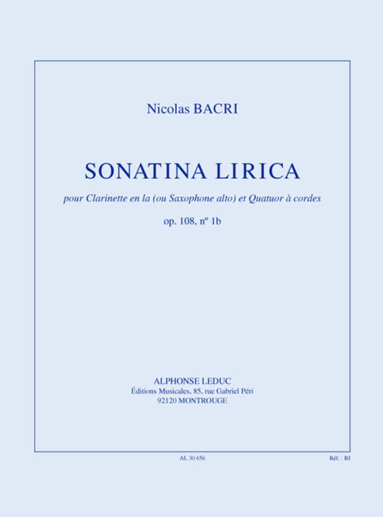 BACRI SONATINA LIRICA OP.108 NO1B DIVERS QUINTET BOOK Arts & Music