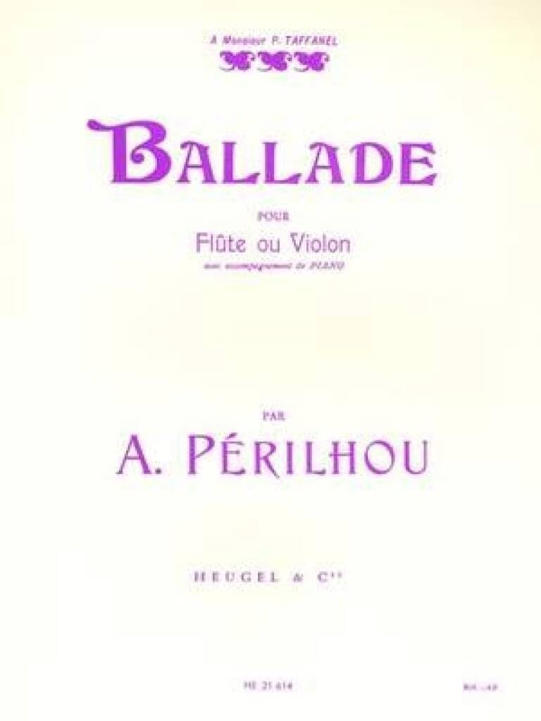 ALBERT PERILHOU: BALLAD (FLUTE/VIOLIN/PIANO) Sheet Music