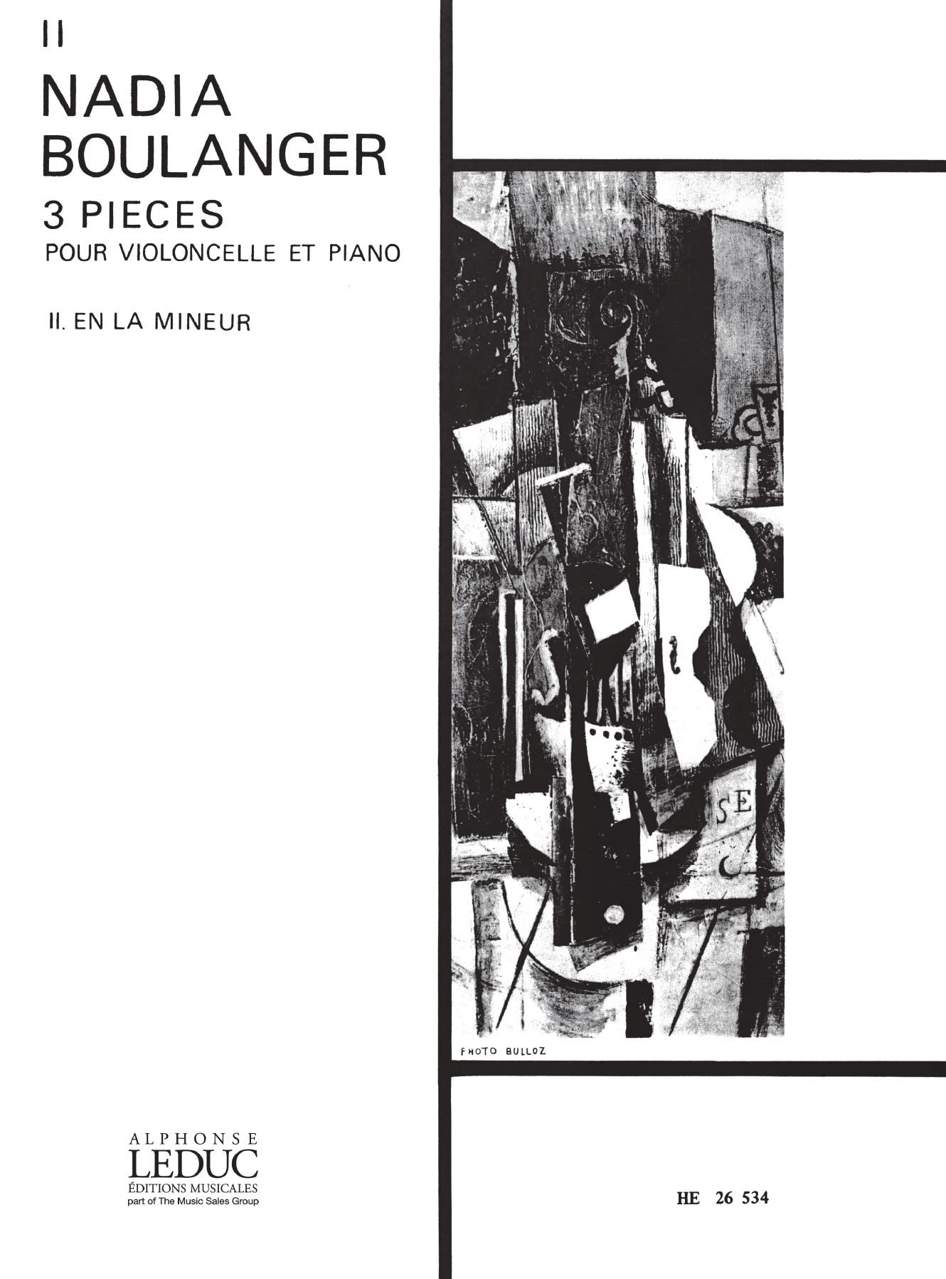 NADIA BOULANGER: 3 PIECES - NO. 2 IN A MINOR (CELLO & PIANO) LIVRE SUR LA MUSIQUE Sheet Music