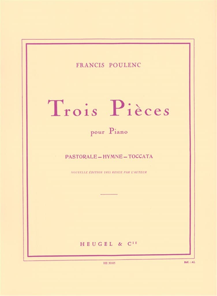 Francis Poulenc: Trois Pieces Pour Piano. Für Klavier Sheet Music
