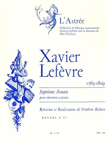 Lefevre robert sonate no 7 clarinet in b flat & piano book book