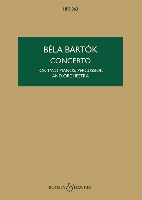 Concerto: HPS 863. 2 pianos, percussion and orchestra. Partition d'étude. book