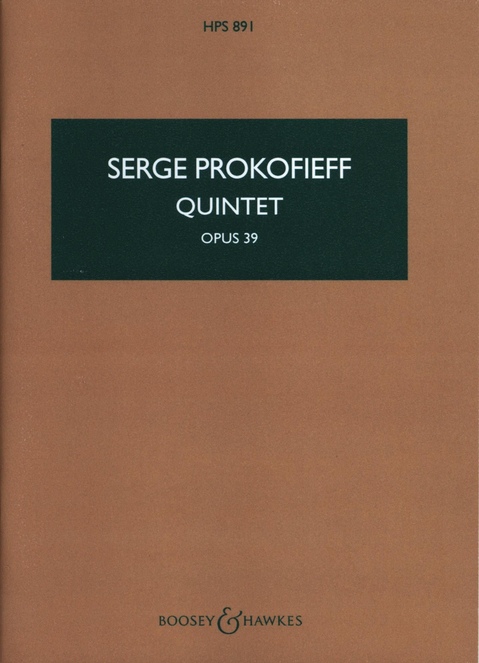 Quintet: HPS 891. op. 39. oboe, clarinet, violin, viola and double bass. Partition d'étude. Sheet Music
