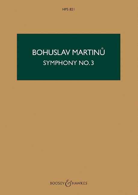 Symphony No. 3: HPS 821. H 299. orchestra. Partition d'étude. Sheet Music