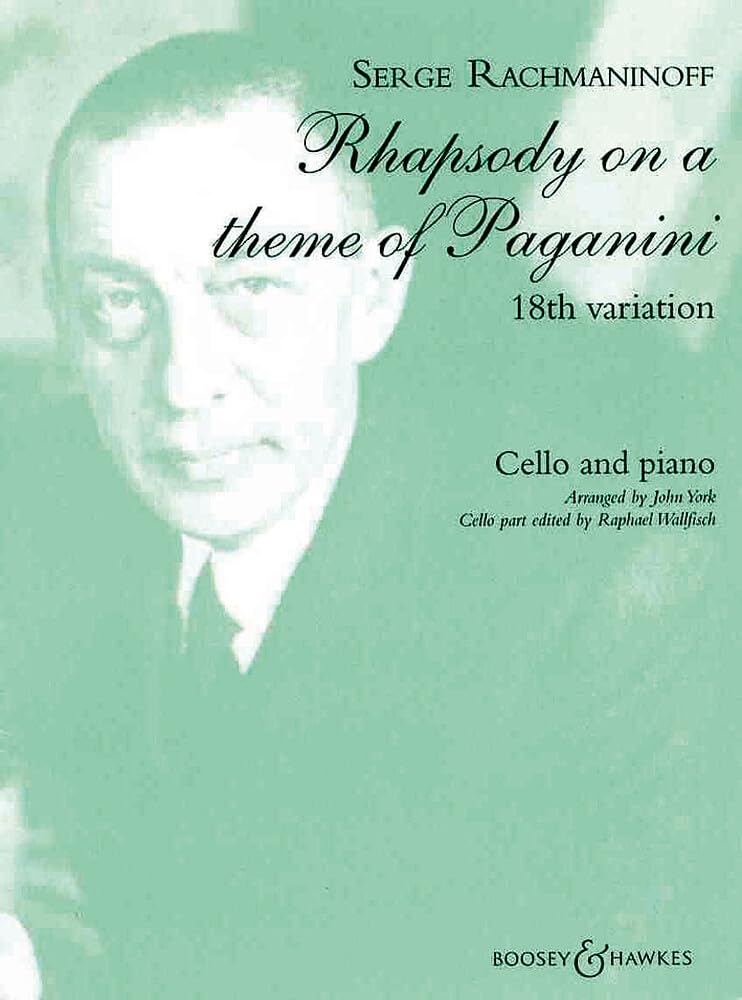 Rhapsodie über ein Thema von Paganini: Variation Nr. 18. Violoncello und Klavier. Sheet Music