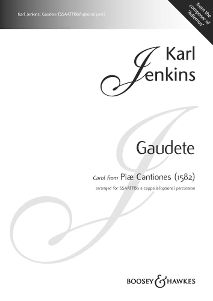 Gaudete: Choral aus Piae Cantiones. gemischter Chor (SSAATTBB) a cappella oder mit Schlaginstrumenten. Chorpartitur. Sheet Music
