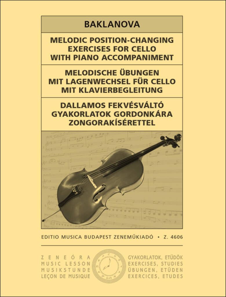Melodic Exercises to Changes of Position. Cello mit Begleitung. Sheet Music