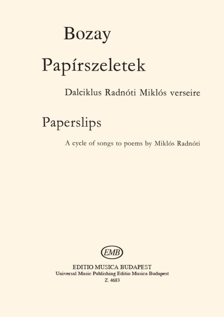 PAPIERSCHNITZEL OP. 5 VIER LIEDER FUR SOPRAN, KLA Arts & Music