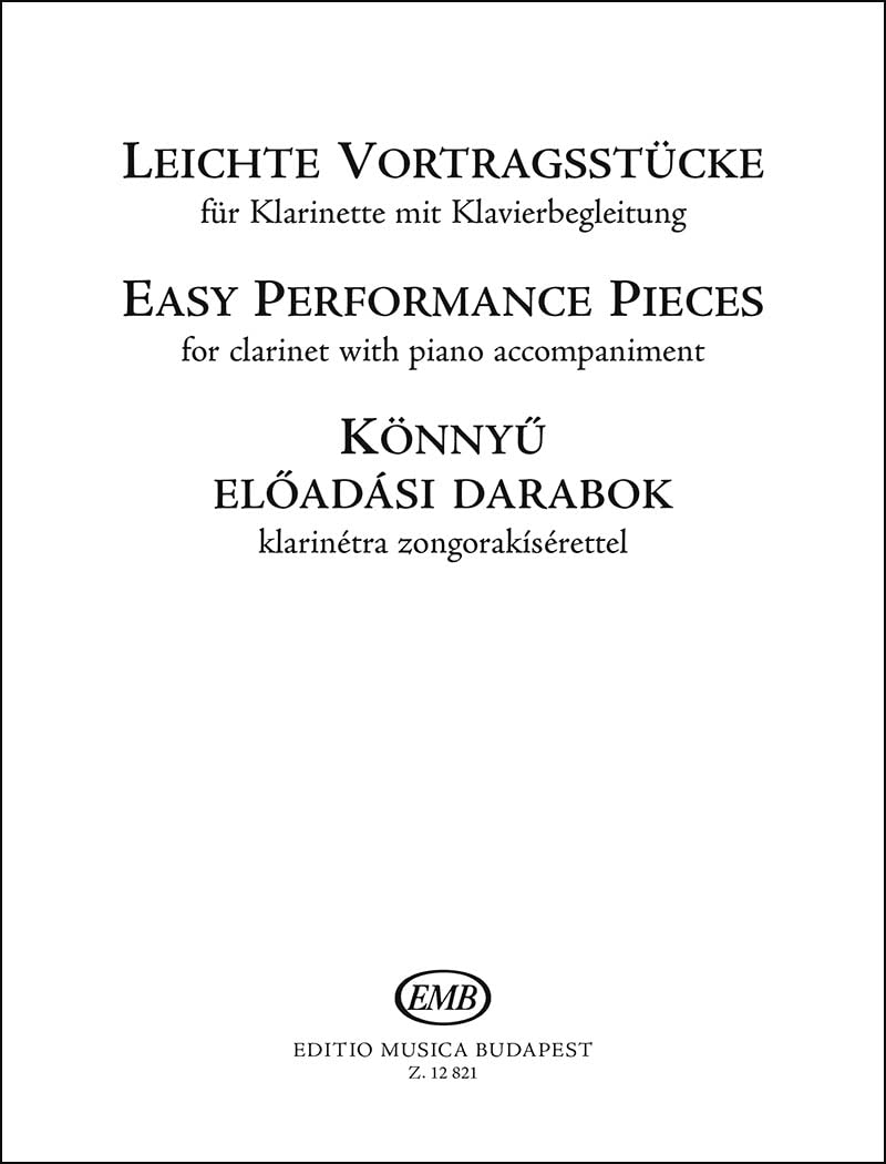Leichte Vortragsstücke. Klarinette mit Begleitung. Sheet Music