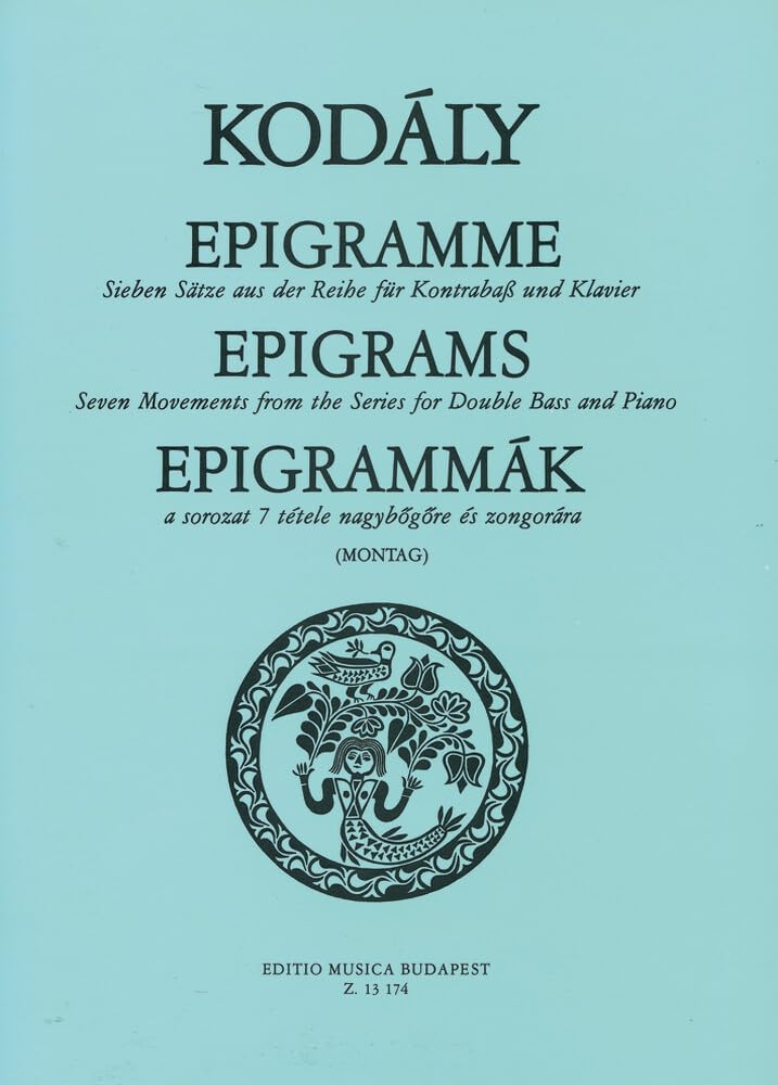 Epigrams: 7 Pieces for Double Bass & Piano. double bass and piano. book