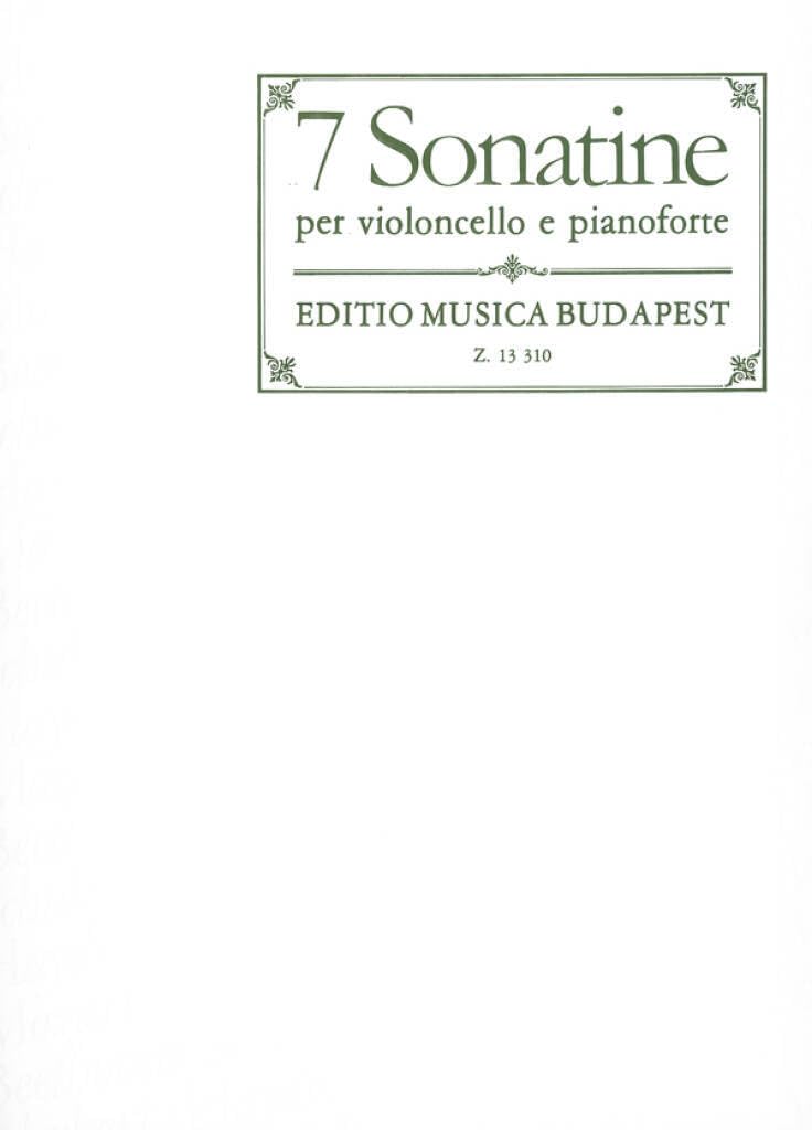 7 Sonatinen (Haydn, Mozart, Beethoven, Schubert). Cello mit Begleitung. Sheet Music