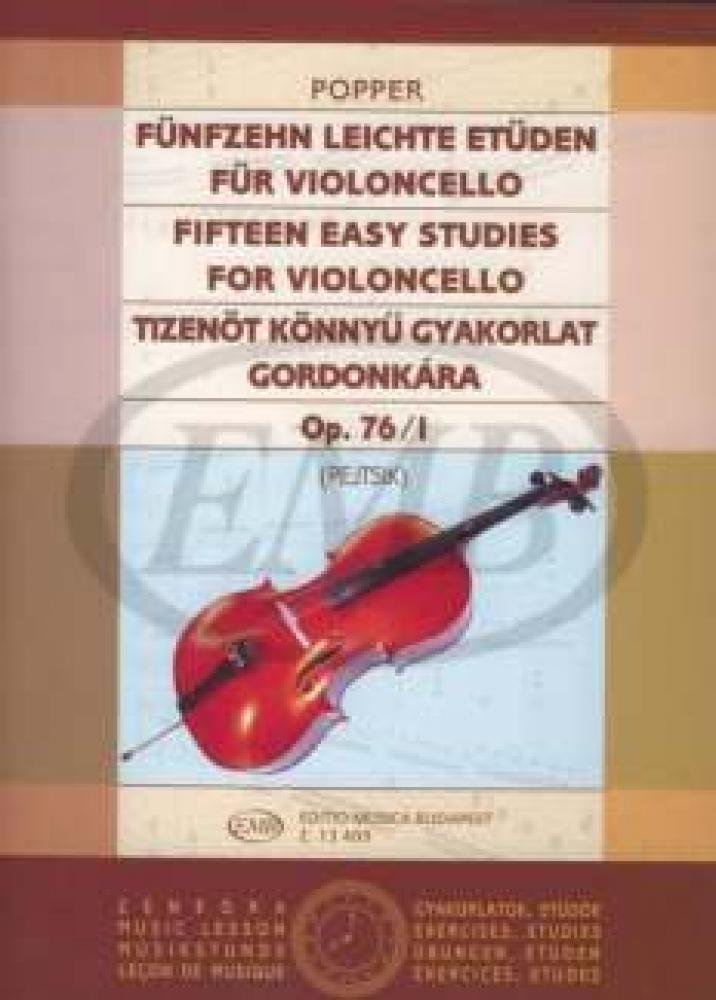 Fünfzehn leichte Etüden op. 76-1. Cello Solo. Sheet Music