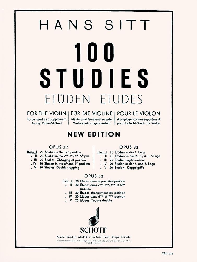 100 Etüden: 20 Etüden in der 1. Lage. Heft 1. op. 32. Violine. Sheet Music