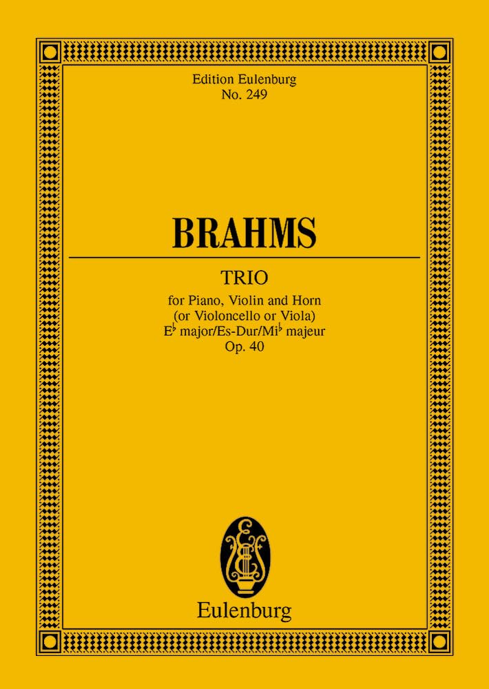 Trio avec piano Mib majeur: op. 40. piano, violin and horn (or cello or viola). Partition d'étude. book