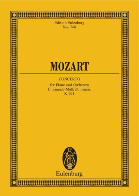 Concert 24 c kv491 poche: Cadences du compositeur. KV 491. piano and orchestra. Partition d'étude. book