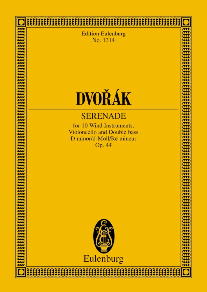 Serenade Ré mineur: op. 44. B 77. 10 wind instruments, cello and double bass. Partition d'étude. book