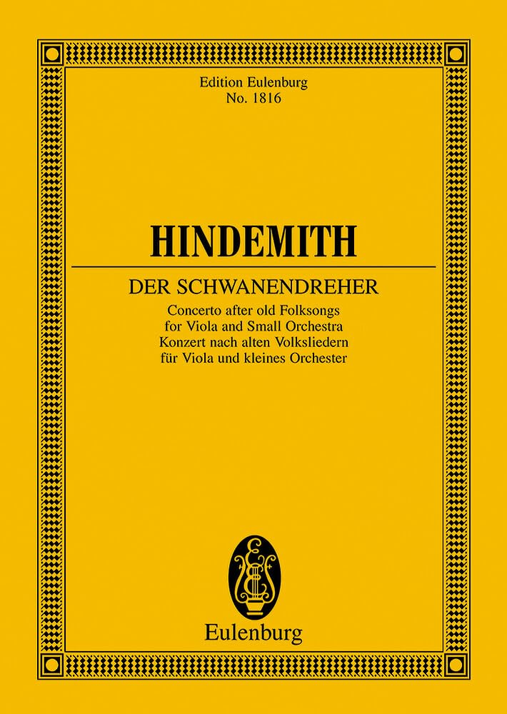 Der Schwanendreher: Konzert nach alten Volksliedern. Bratsche und kleines Orchester. Studienpartitur. (Eulenburg Studienpartituren) Sheet Music