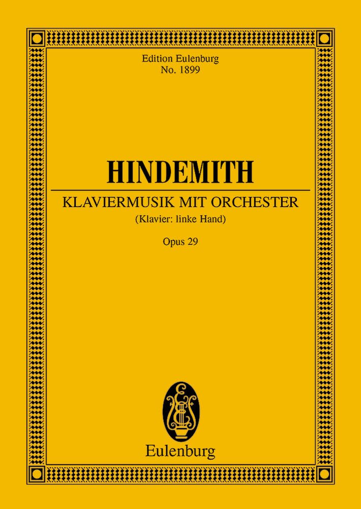 Klaviermusik mit Orchester: (Klavier: linke Hand). op. 29. Klavier und Orchester. Studienpartitur. (Eulenburg Studienpartituren) Sheet Music