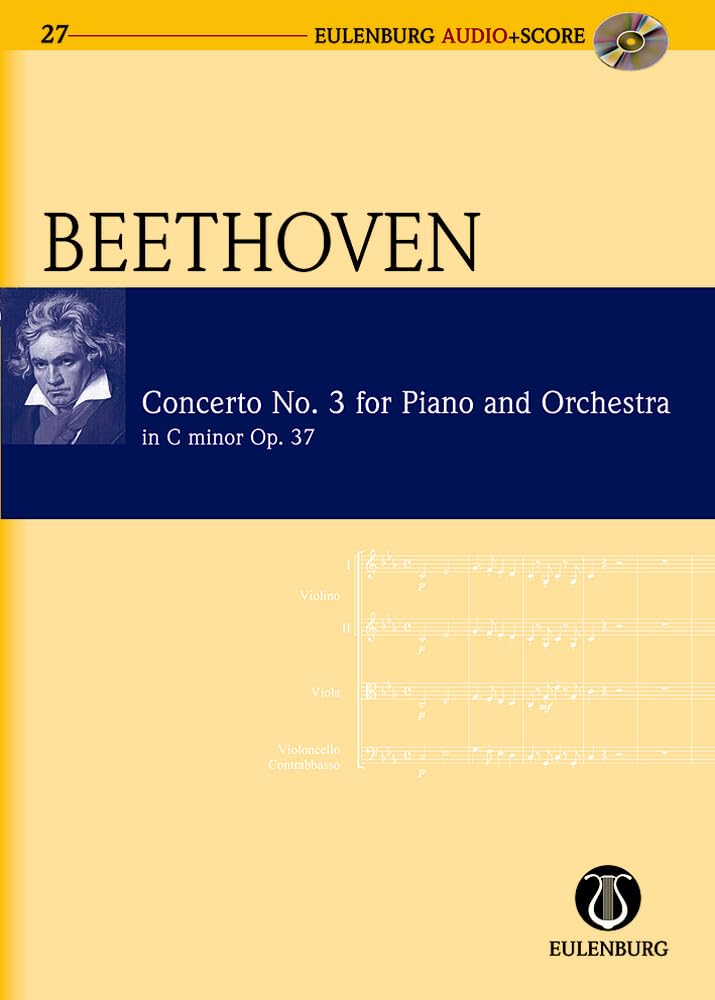 Konzert Nr. 3 c-Moll: op. 37. Klavier und Orchester. Studienpartitur. (Eulenburg Audio+Score) Sheet Music