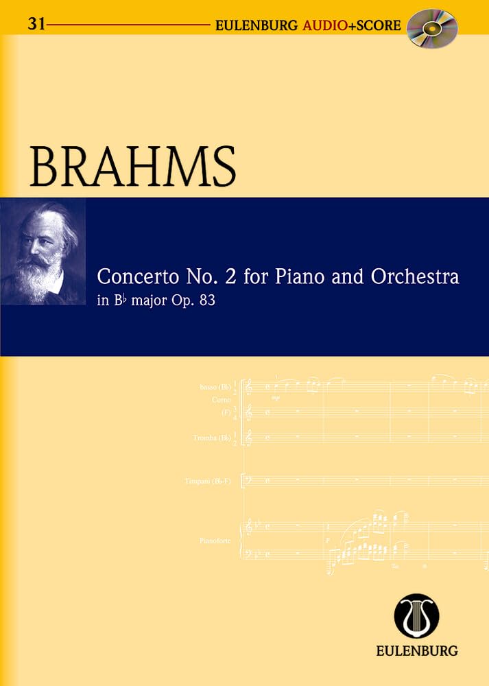 Konzert Nr. 2 B-Dur: op. 83. Klavier und Orchester. Studienpartitur. (Eulenburg Audio+Score, Band 31) Sheet Music