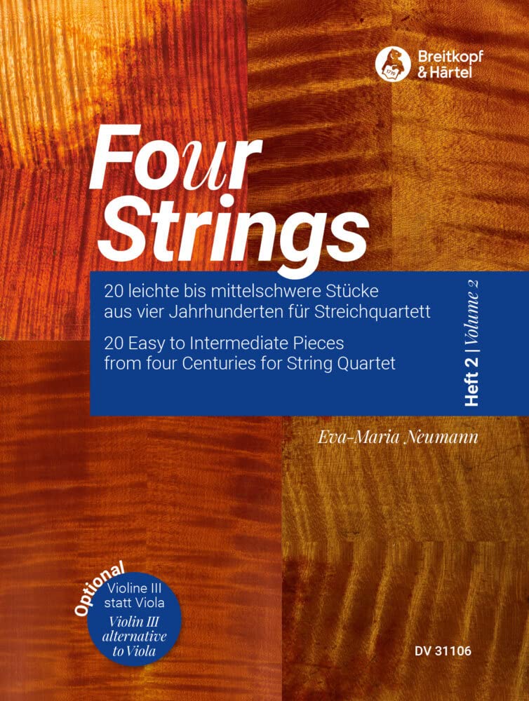Fo(u)r Strings Heft 2 - 20 leichte bis mittelschwere Stücke aus vier Jahrhunderten für Streichquartett (DV 31106): 20 leichte bis mittelschwere Stücke für Streichquartett - Heft 2 Sheet Music